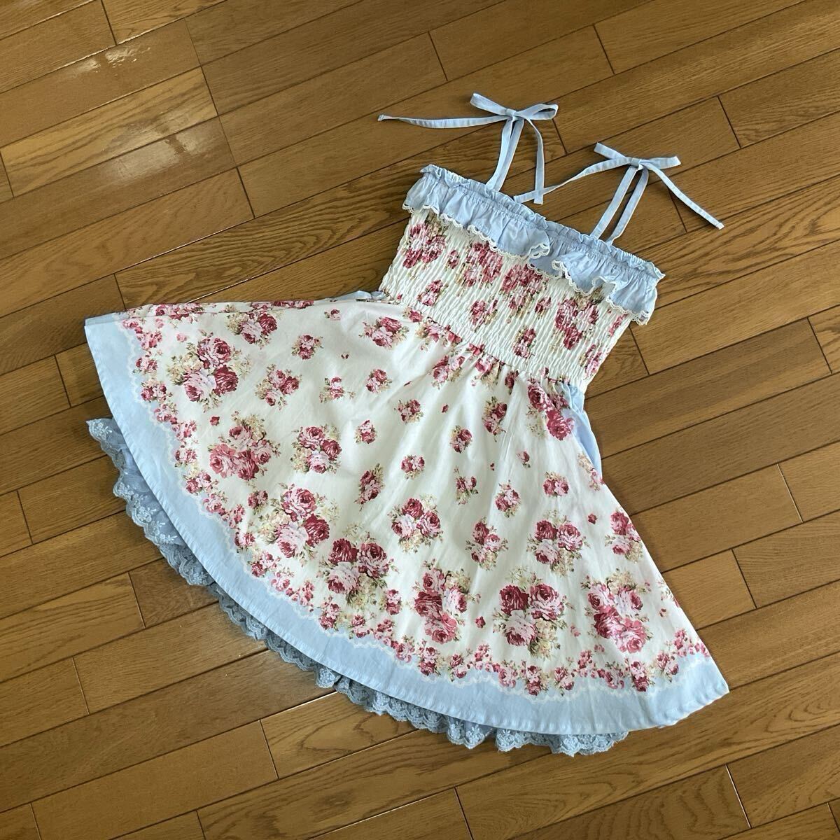 中古】*.゜。:LIZ LISA リズリサ☆リボン柄キャミワンピース☆夏に*.゜ 