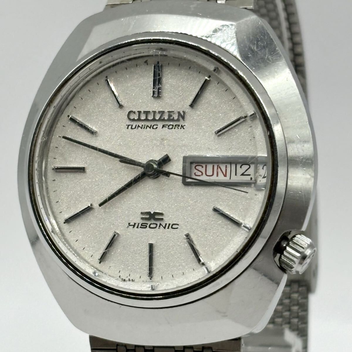 中古】ス058/CITIZEN シチズン/TUNING FORK/HISONIC/音叉時計/メンズ