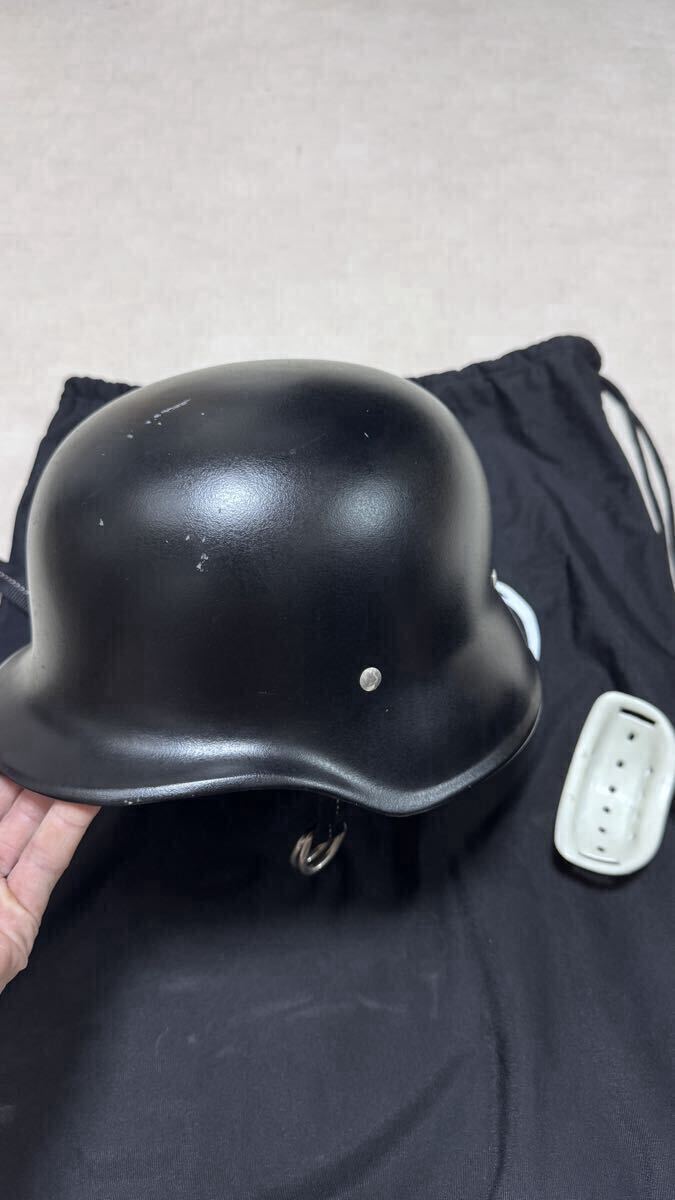 新品】TT&CO ジャーマン ハーフヘルメット XL/XXL ナチヘル 艶消し黒の