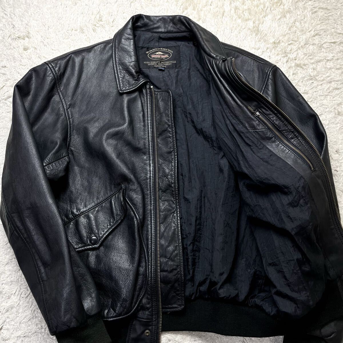 希少 名作 KUSHITANI クシタニ レザージャケット ライダース 牛革 日本