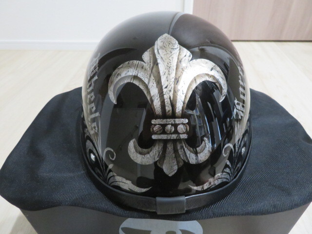 新品】新品 カスタムペイントヘルメット検 半キャップ コルク半 レディ