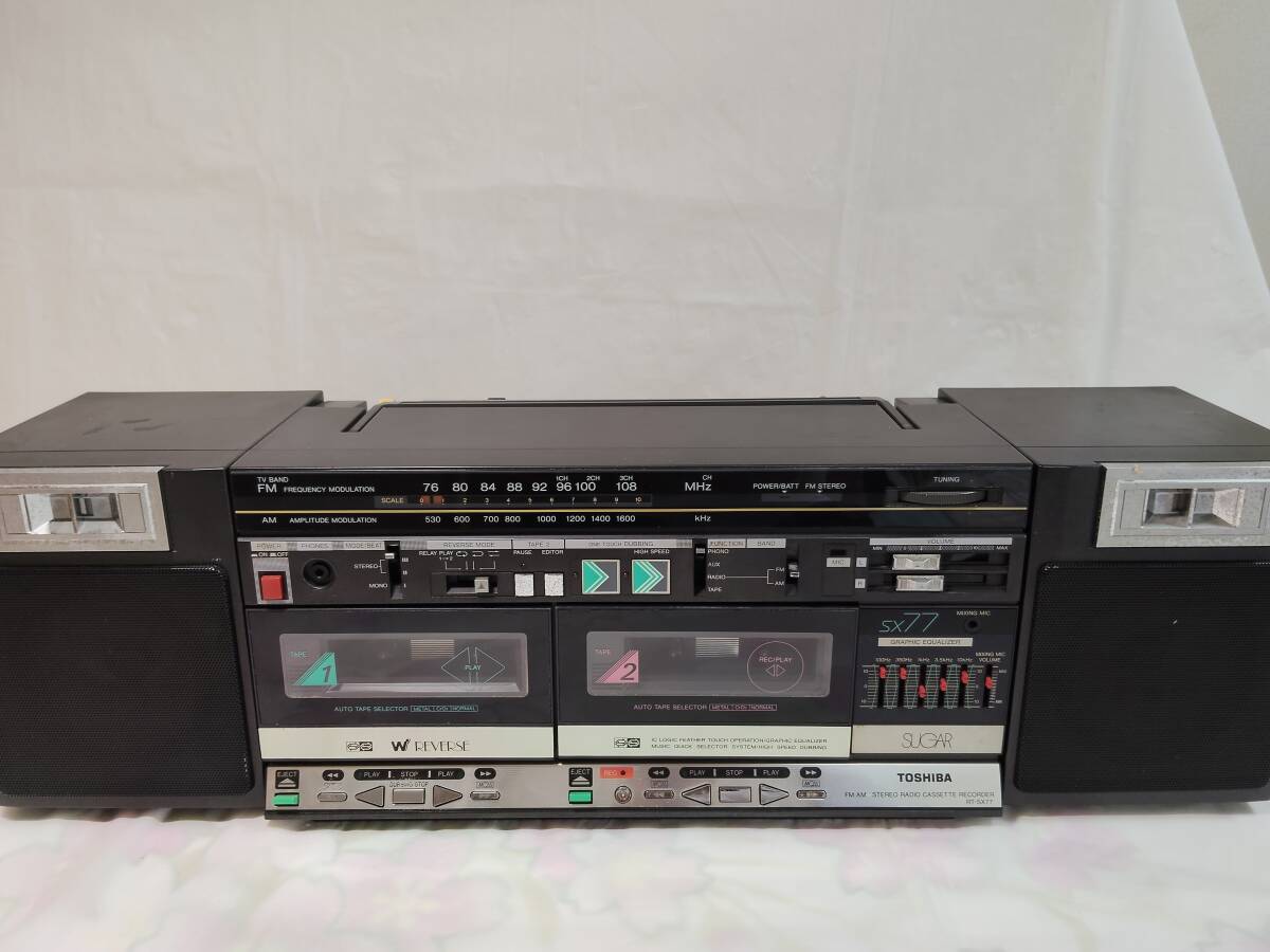 昭和 レトロ ラジカセ TOSHIBA SUGAR RT-SW7 ※テープの蓋が開きません