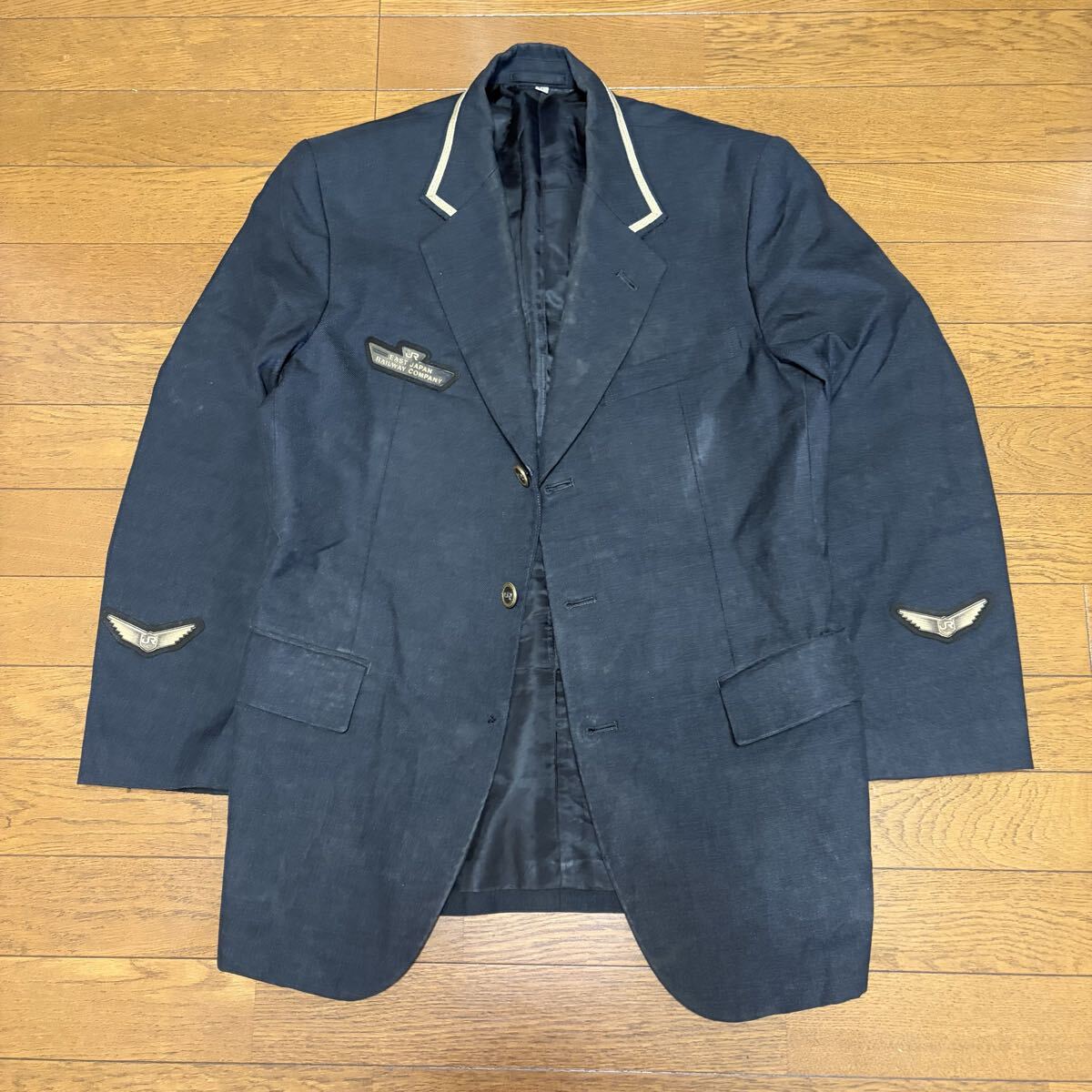 JR東日本 雨衣防寒服？ 蛍光ライン 中綿 襟ファー付 4号型】 検