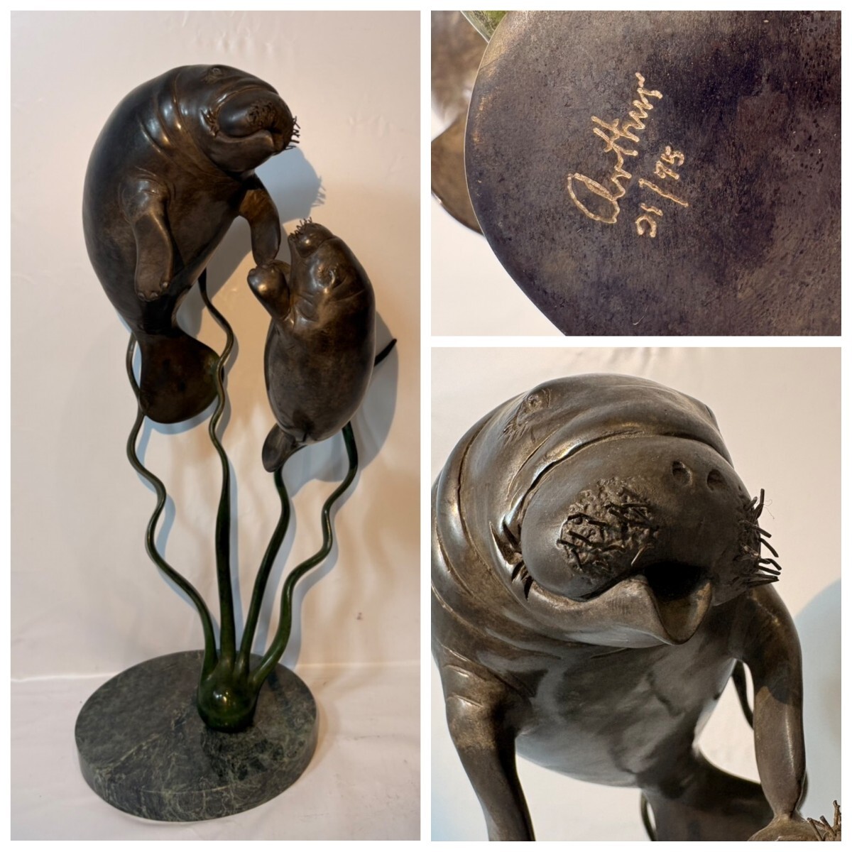 中古】【LIG】巨匠 北村西望 銅製金彩 「獅子奮迅」 ライオン像 特大55