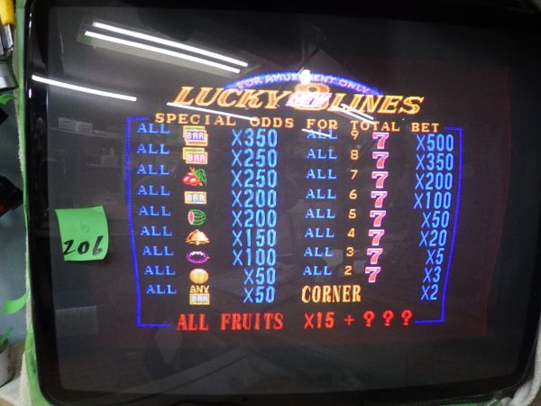 Lucky 8 Lines テーブルゲーム機 100円式　動作品　鍵付き □レトロ LUCKY 8 LINES ラッキーエイトライン 卓上 テーブルゲーム機