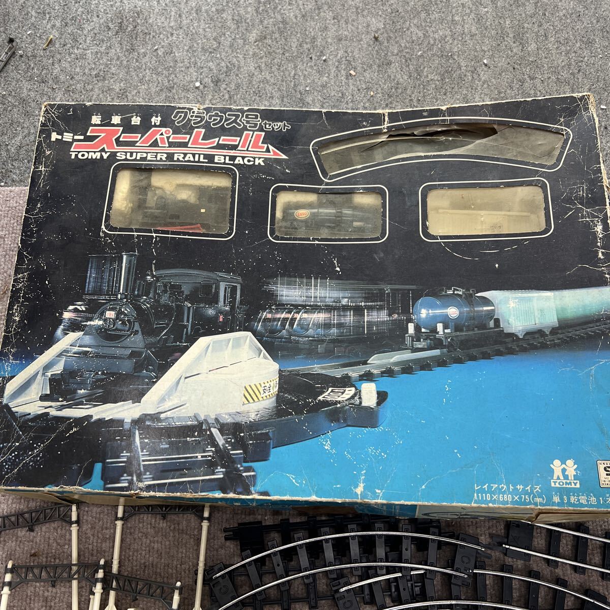 中古】当時物 旧トミー スーパーレール クラウス号【跨線橋セット】完