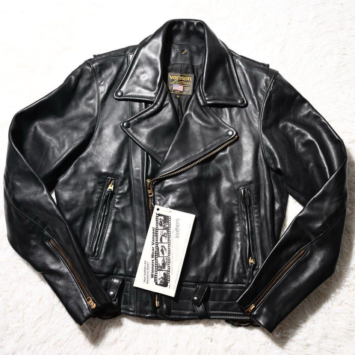 中古】サイズ40 バンソン 別注 RJP シングル ライダース レザー