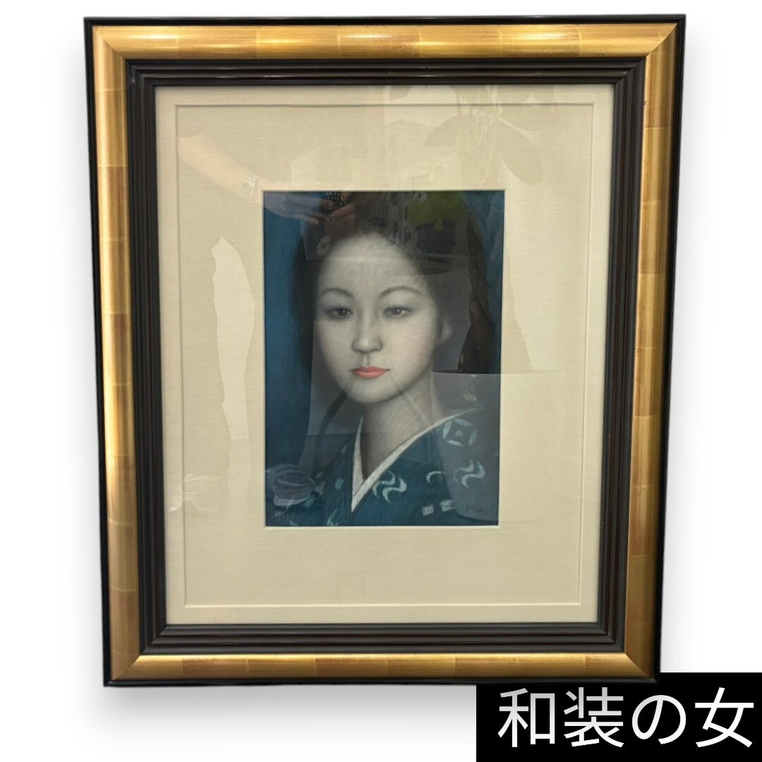 中古】荻須高徳 タバコ屋 油彩画 荻須美代子鑑定シール サイン有り F6