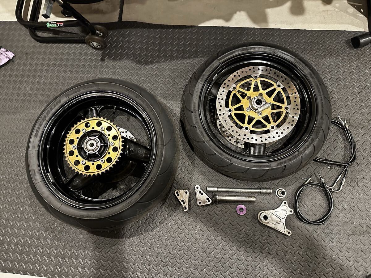 カワサキ GPz400 gpz400f ポン付けリアワイドホイール化セット ZRX400