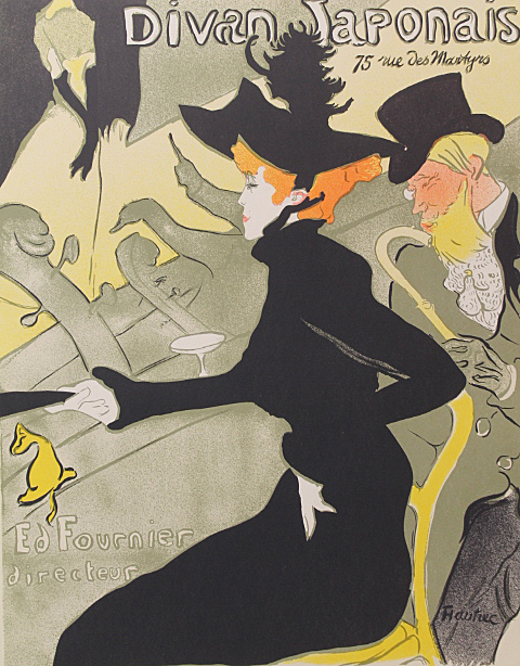 奥山儀八郎 自擦木版画 Divan Japonais ロートレック 直筆サイン 自刻