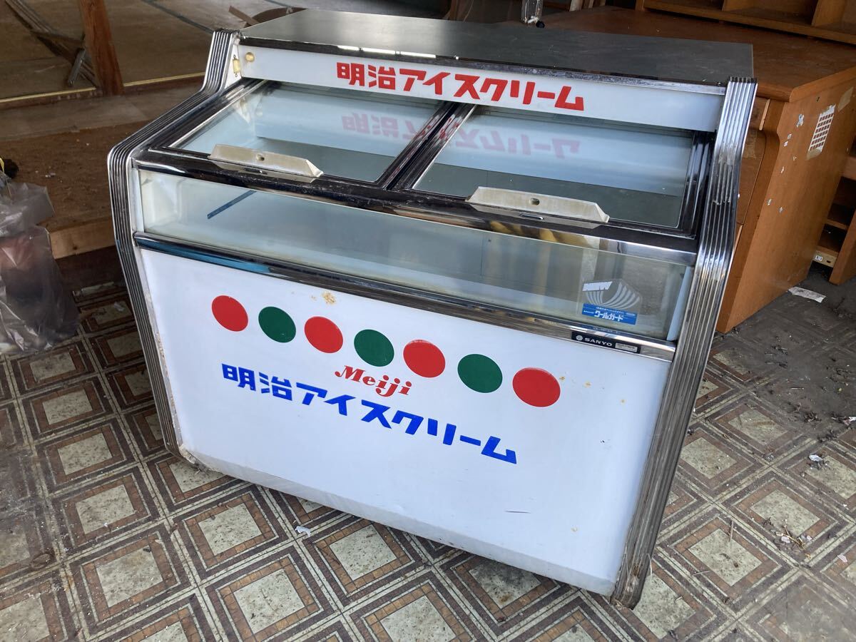 中古】SANYO SSR-DX280A 5面ガラス 冷蔵ショーケース 雪印 昭和レトロ