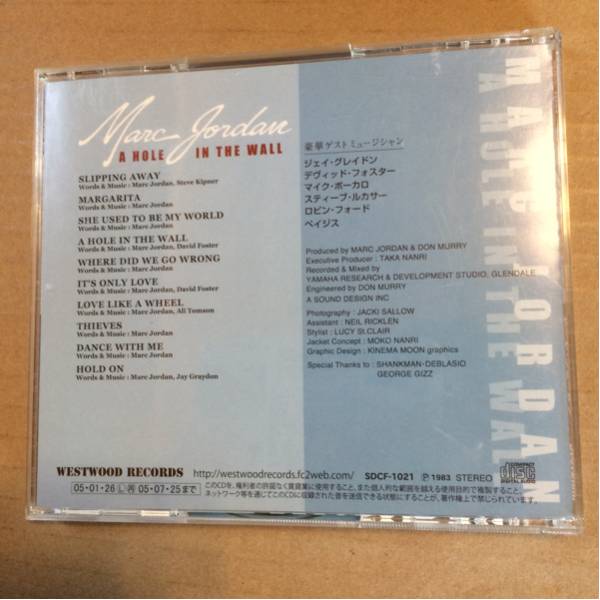 マーク ジョーダン ア ホール イン ザ ウォール Original Recording Remastered Cd 型番号 Sdcf 1021 の落札情報詳細 ヤフオク落札価格情報 オークフリー スマートフォン版