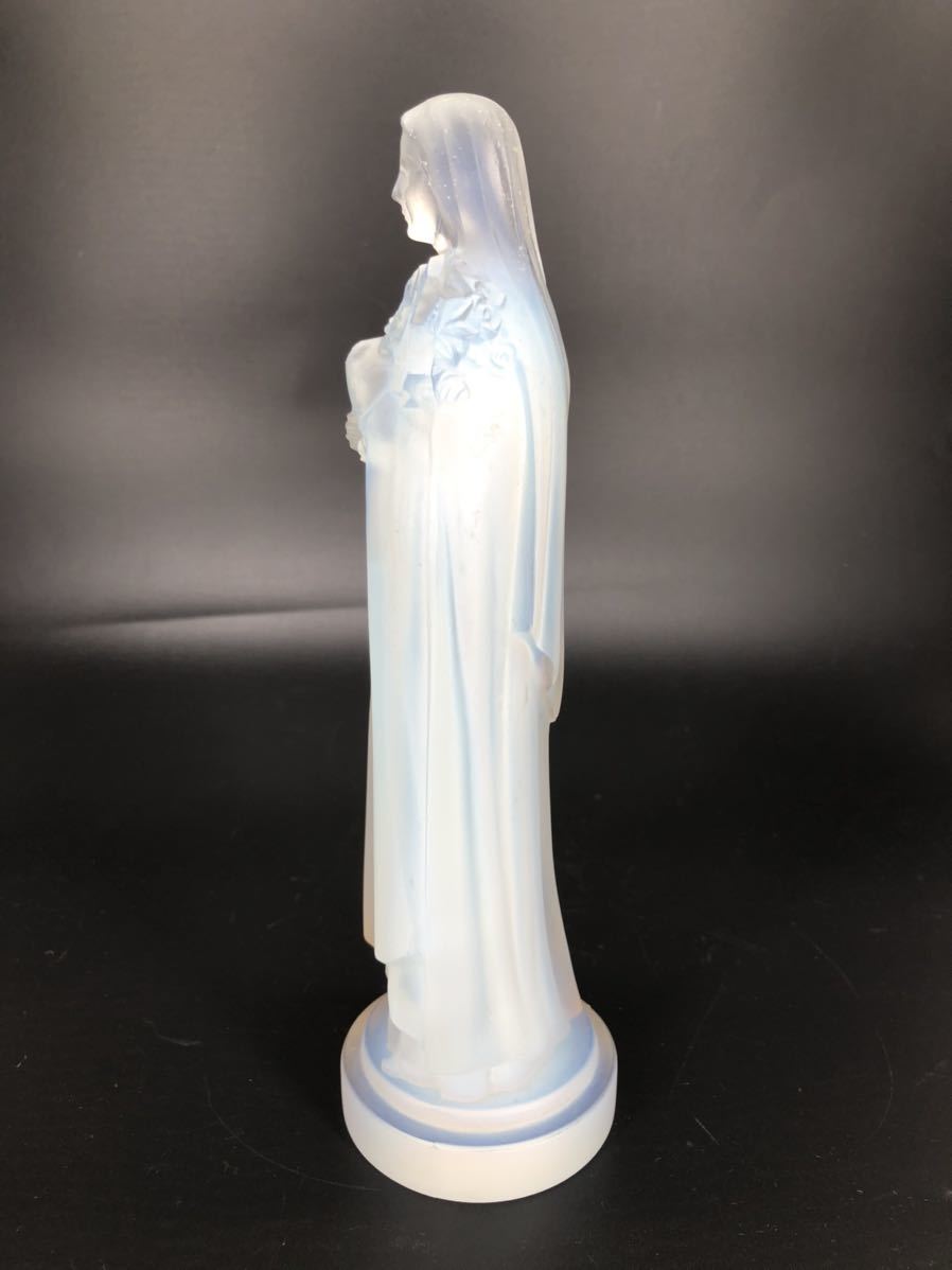 【高級作 現品限り】Edmond ETLING エトラン 聖母マリア像 フロステッドガラス フランス アンティーク アールデコ 工芸 美術 / ラリック 1点限り!Edmond ETLING エトラン 聖母マリア像 DEPOLI フロステッド
