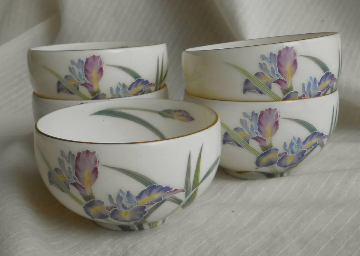 美品】茶碗セットかきつばた
