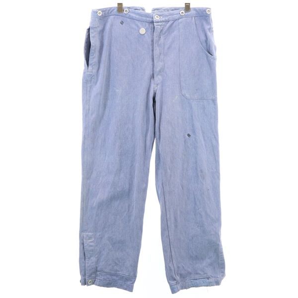 スイス軍 40s-50s プリズナー ワーク デニム パンツ メタルボタン 針式 