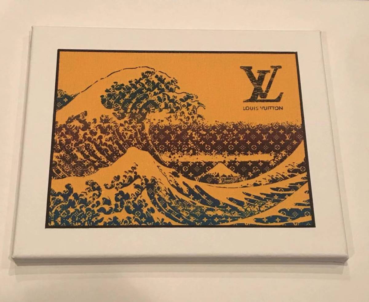 LOUIS VUITTON type☆A1額装済アートポスター#221葛飾北斎 新品】24-LV canvas ルイ・ヴィトン キャンバス art canvas アート