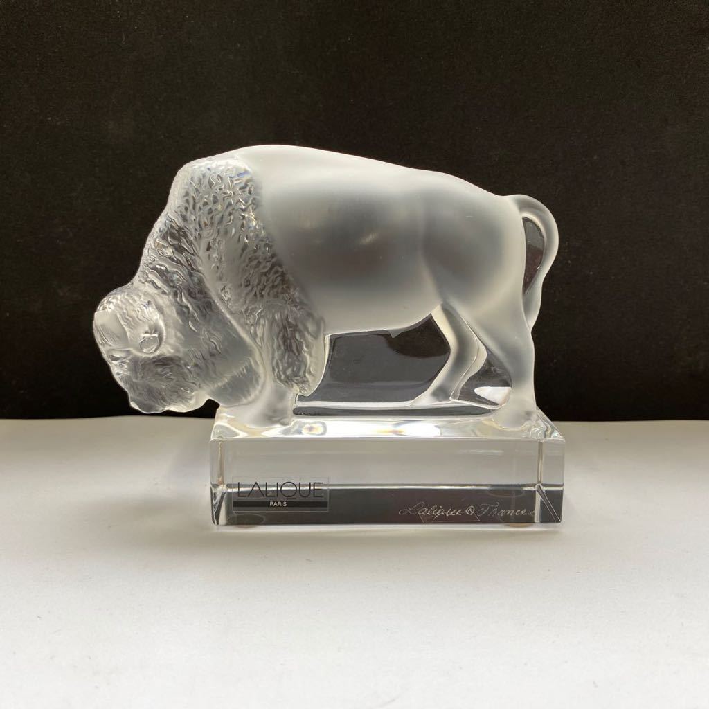 【希少】LALIQUE ルネ・ラリック　バイソン　彫像　ペーパーウエイト　置物 希少】LALIQUE ルネ・ラリック バイソン 彫像 ペーパーウエイト 置物