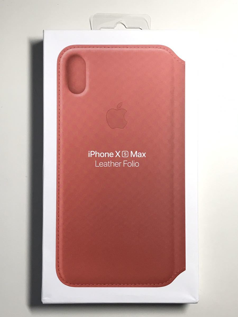 【新品】【新品・未使用】Apple アップル 純正品 iPhone XS MAX レザーフォリオケース ピオニーピンクの落札情報詳細