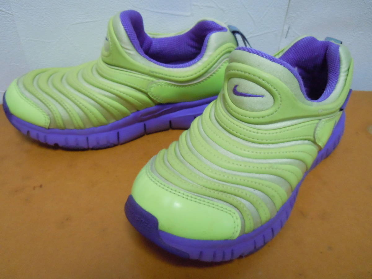 Nike ナイキ Dynamo Free ダイナモ フリー キッズスニーカー 19cm 黄緑 紫 S05a の落札情報詳細 ヤフオク落札価格情報 オークフリー スマートフォン版