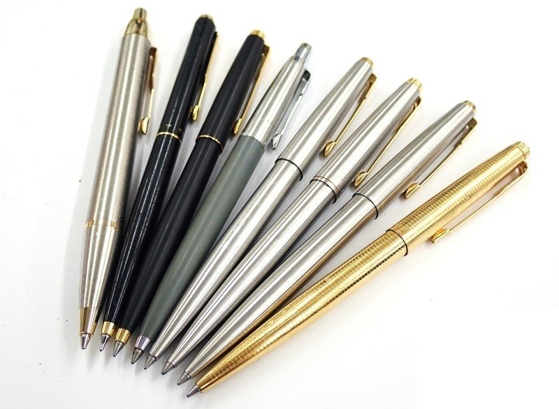 中古 筆記具137 Parker パーカー ボールペン シャーペン 8本まとめて ゴールド シルバー ノック式 消費税0円 の落札情報詳細 ヤフオク落札価格情報 オークフリー スマートフォン版