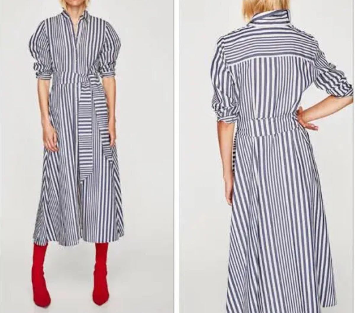 ザラ Zara ストライプ シャツワンピース 美品 の落札情報詳細 ヤフオク落札価格情報 オークフリー スマートフォン版