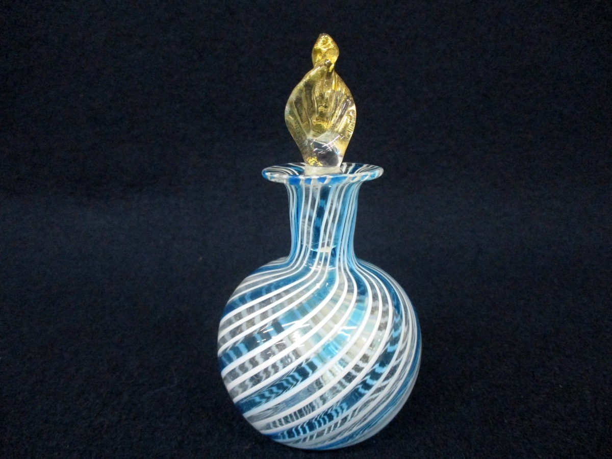 ガラス工芸品B C2081 【少々難あり】ムラーノ ベネチアンガラス「手