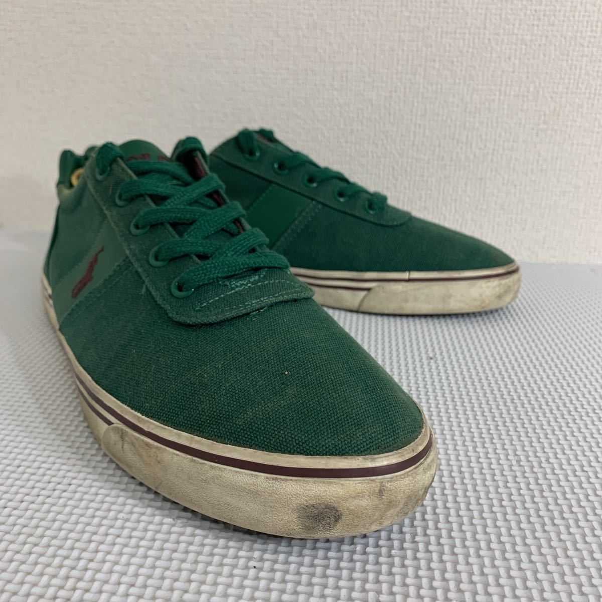 B 人気モデル Polo Ralph Lauren ポロラルフローレン ローカット スニーカー メンズ シューズ サイズ10d 約28cm 緑 高級 紳士靴 の落札情報詳細 ヤフオク落札価格情報 オークフリー スマートフォン版