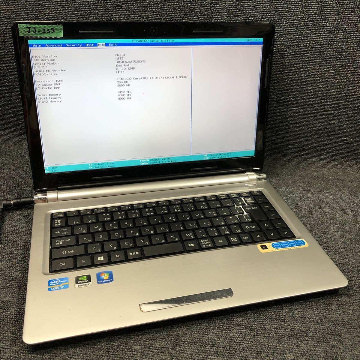 JJ-235 激安 ゲーミングノートPC mouse computer JW6 nVIDIA GEFORCE Core i7 3517U 1 ...