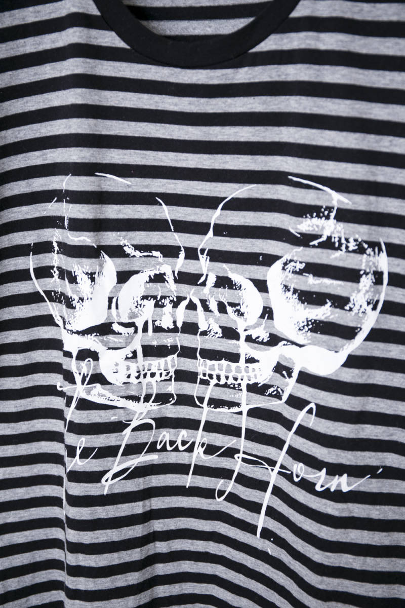 60 7 263 The Back Horn ザ バックホーン バンドｔシャツ スカル ボーダー バンｔ グレー ブラック サイズl Sh Dm001 の落札情報詳細 ヤフオク落札価格情報 オークフリー スマートフォン版