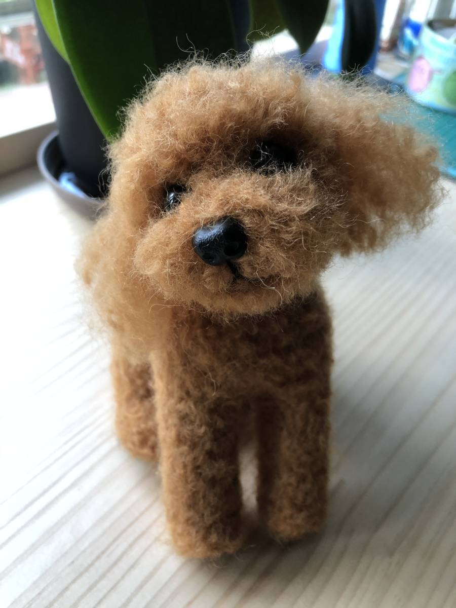 割引 羊毛フェルト ダークレッド トイプードル おもちゃ 人形 Reciclalurin Com