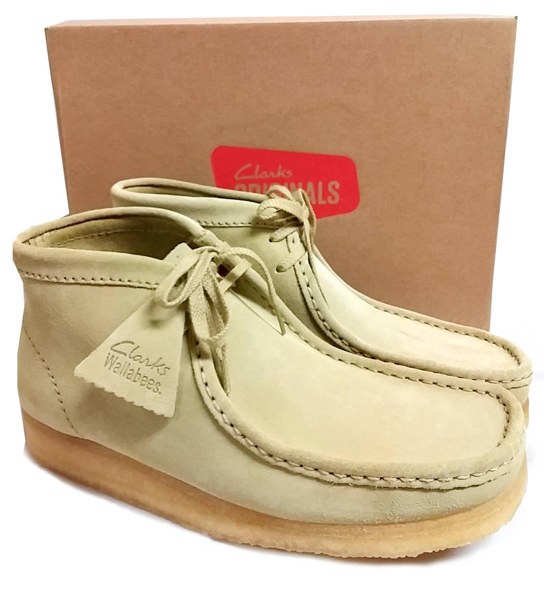 新品 Clarks クラークス Wallabee Boot ワラビー ブーツ メンズ ブーツ Maple Suede Uk8 ナタリー ベージュ チャッカブーツ の落札情報詳細 ヤフオク落札価格情報 オークフリー スマートフォン版