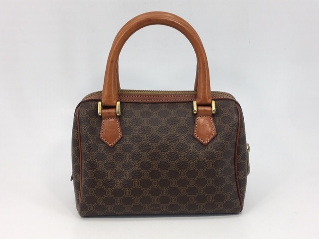 セリーヌ CELINE JMB11 マカダム柄 ミニボストン ハンドバッグ USED 