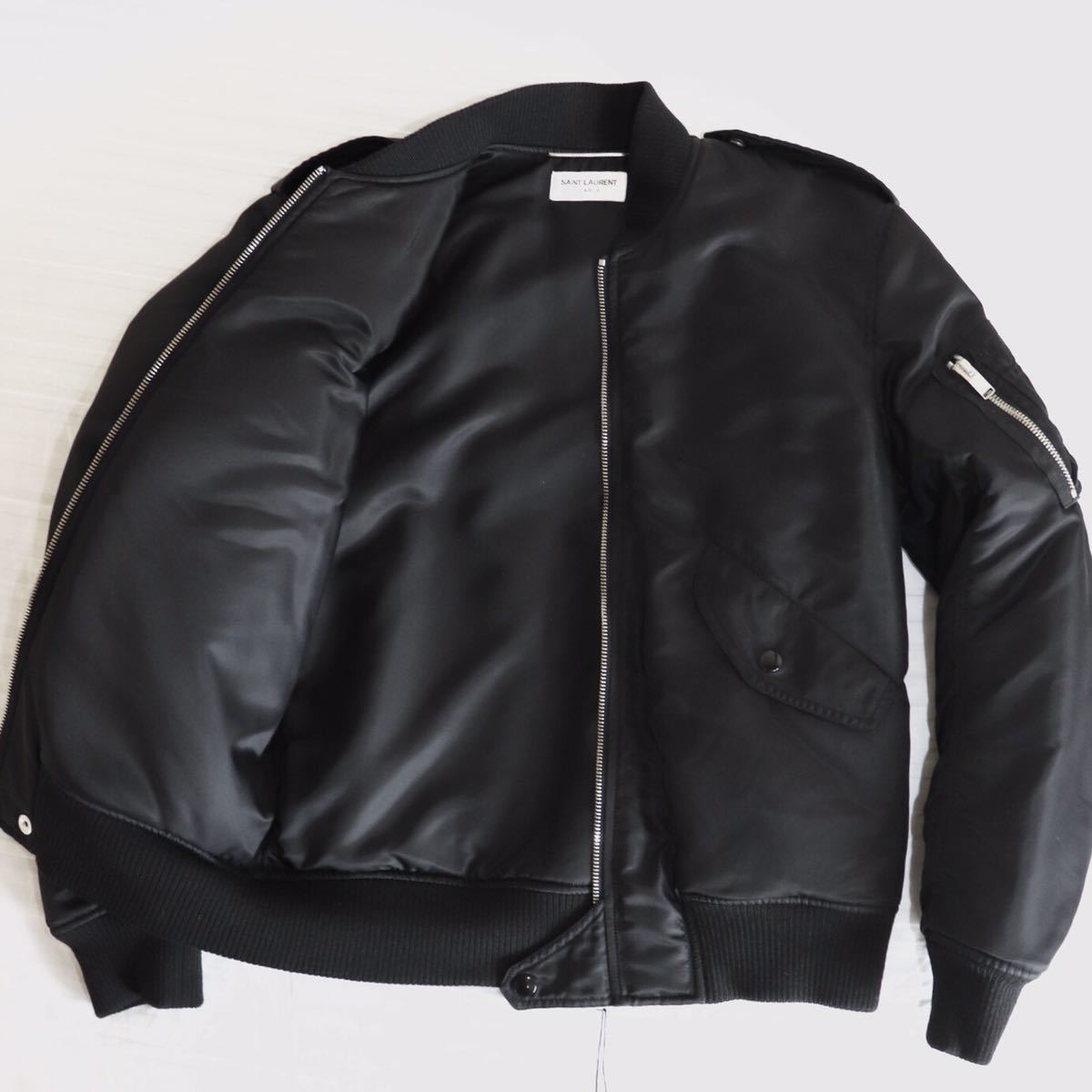美品 SAINT LAURENT MA-1 ボンバージャケット（エディ期） サンローラン エディ期 クラシックボンバージャケット MA-1 44 新品