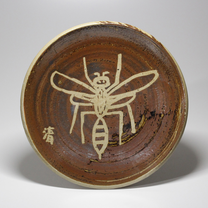 TAKIYA】日本画家 山下清『 はち大皿 』 蜂 山下清鑑定会鑑定書有 銘有