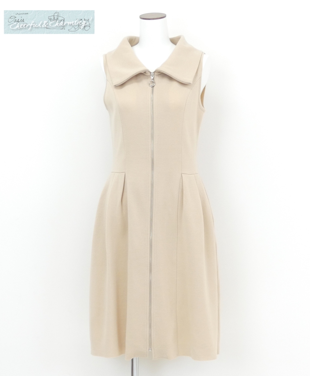 Rene ニットワンピース 36 ベージュ ウール#フロントファスナー '16年
