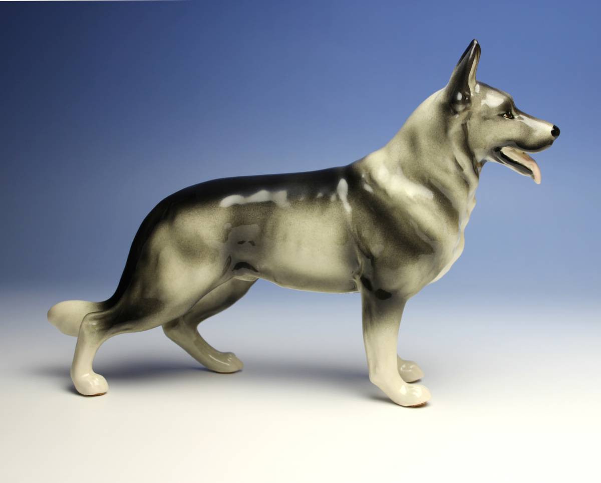 新品 陶器製 犬置物 ジャーマン シェパード ドッグ 小 ウルフグレー 新品 海外輸出向け 日本製 ハンドペイント 瀬戸物 セトノベルティ の落札情報詳細 ヤフオク落札価格情報 オークフリー スマートフォン版