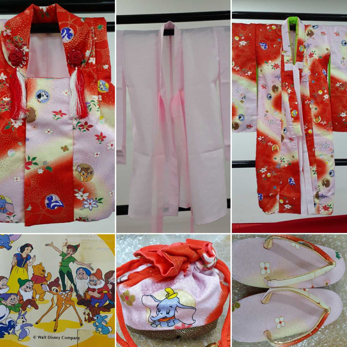 ウォルト ディズニー カンパニー The Walt Disney Company 着物 七五三 晴れ着 セット 3歳 三才用 和装小物 被布 巾着 キャラクター の落札情報詳細 ヤフオク落札価格情報 オークフリー スマートフォン版