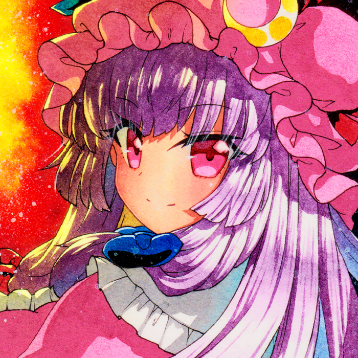 手描きイラスト 東方Project パチュリー・ノーレッジ ハガキ