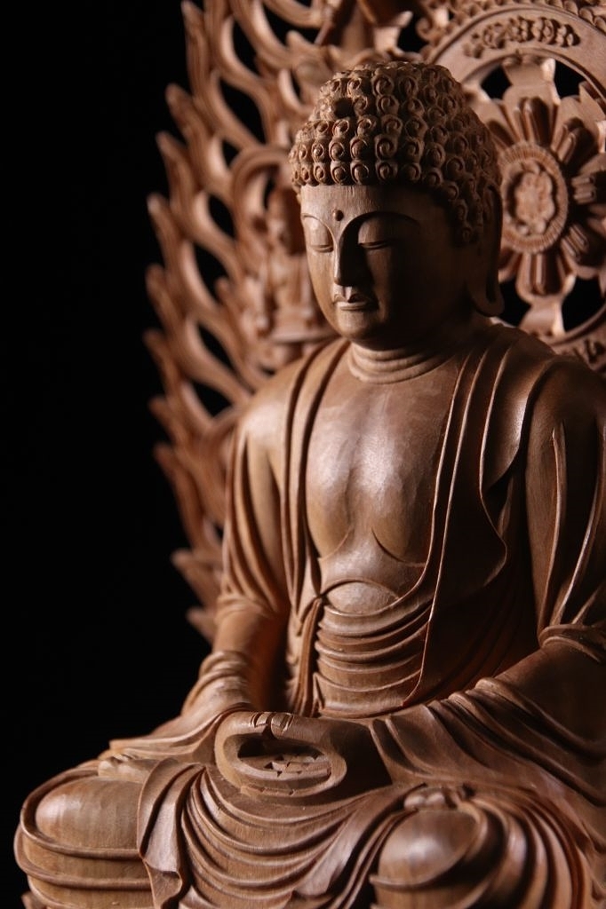 希少高村光雲作木彫り白檀寿老人