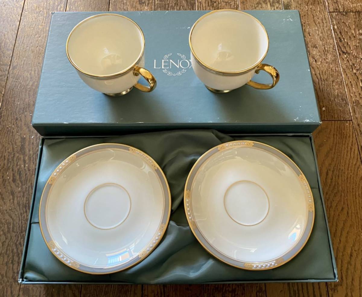 【新品】レノックス コーヒーカップ&ソーサーペア Lenox Presidential Collection McKinley 金彩