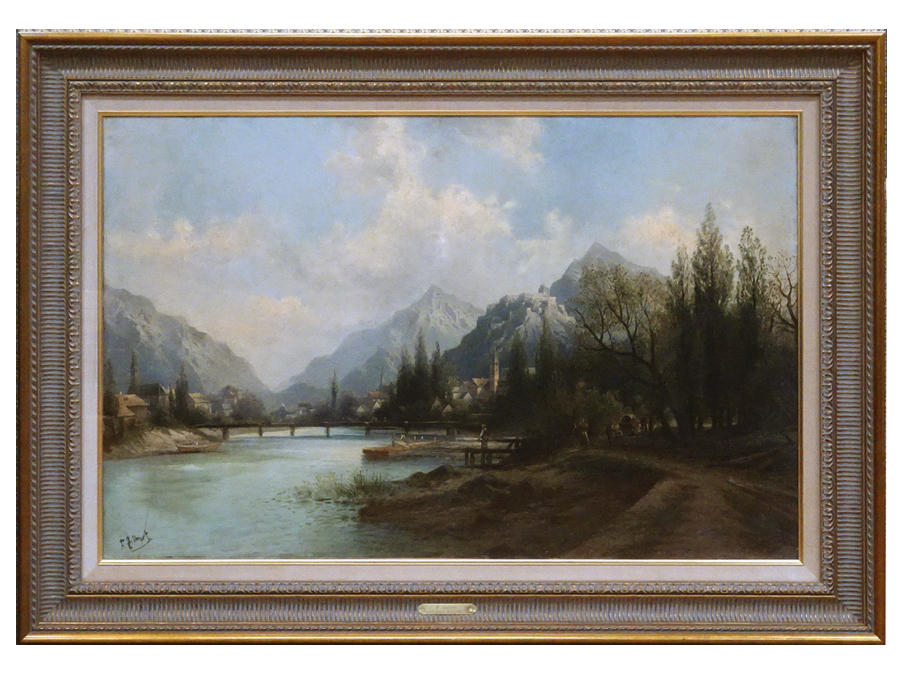 山田茂人 「赤城風景」 油彩 風景画 日展特選画家 a-1434e