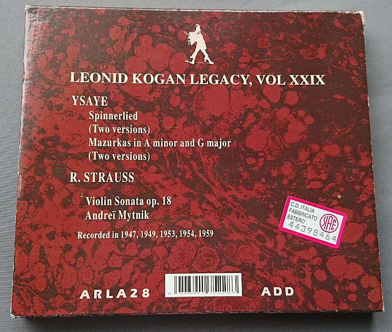 Leonid Kogan Legacy Vol.XXIX レオニード・コーガン・レガシーVol.29