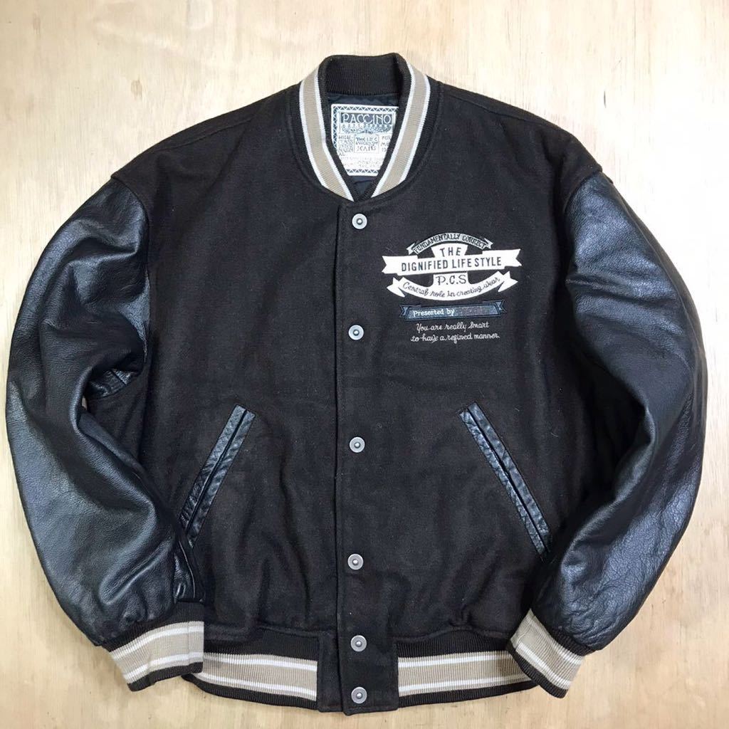 超レア！80s～90s/廃ブランド/パッチーノPACCINO袖革/スタジャン