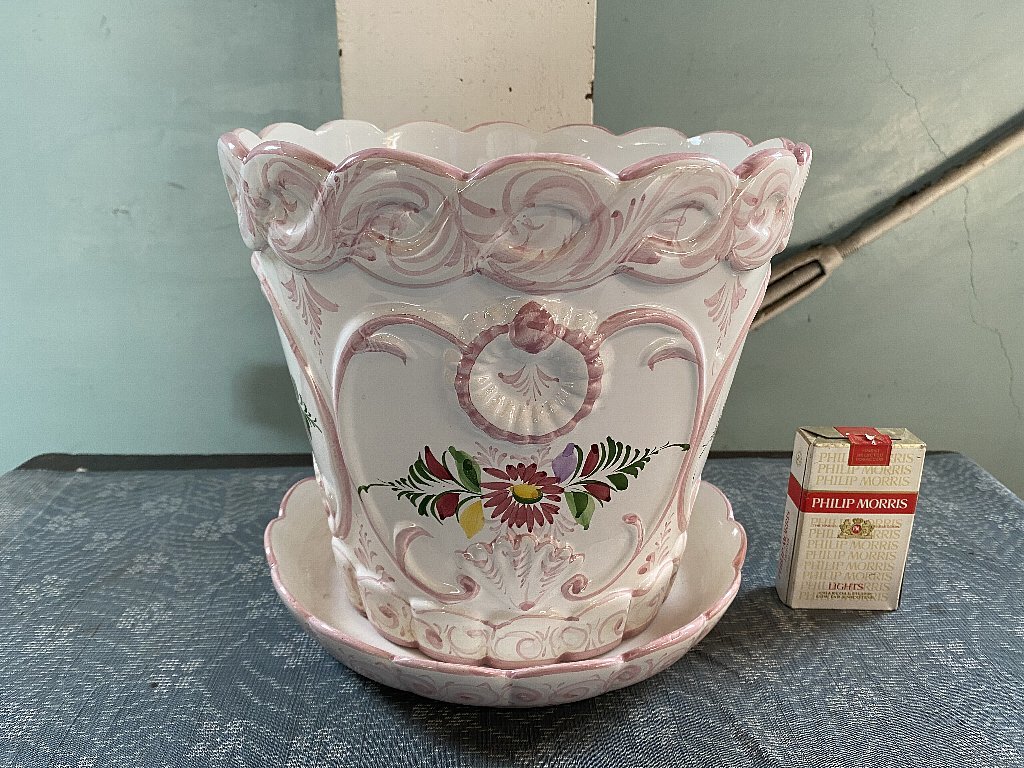 ポルトガル製 Rc Cl プランター フラワーポット 植木鉢受け皿セット ハンドメイド ガーデニングプランター の落札情報詳細 ヤフオク落札価格情報 オークフリー