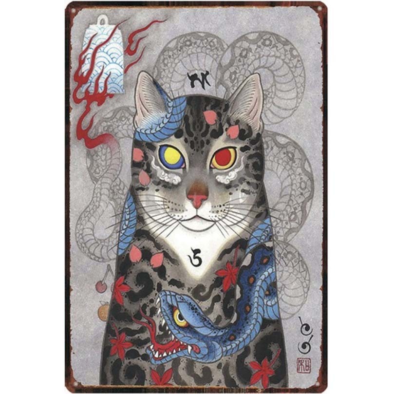 新品 A3216 メタル サイン ブリキ 看板 金属 製 プレート ポスター 猫 侍 武士 刀 般若 鬼 浮世絵 和風 日本 タトゥー 2464 の落札情報詳細 ヤフオク落札価格情報 オークフリー スマートフォン版