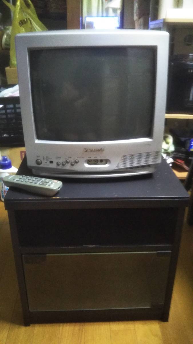 Panasonic ブラウン管テレビ 14インチ 2002年製、テレビ台、回転