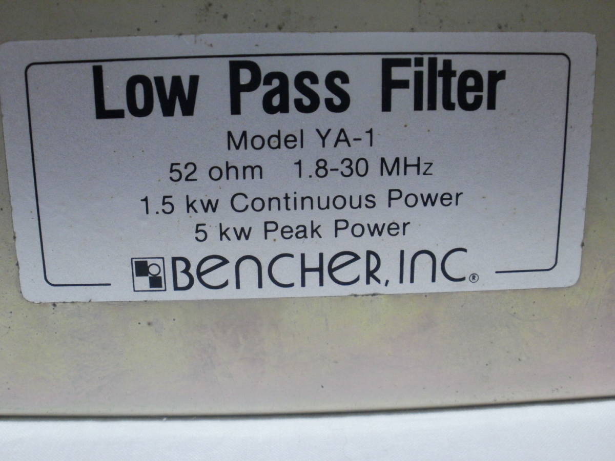 1円 BENCHER ベンチャー YA-1 Low Pass Filter ローパスフィルター