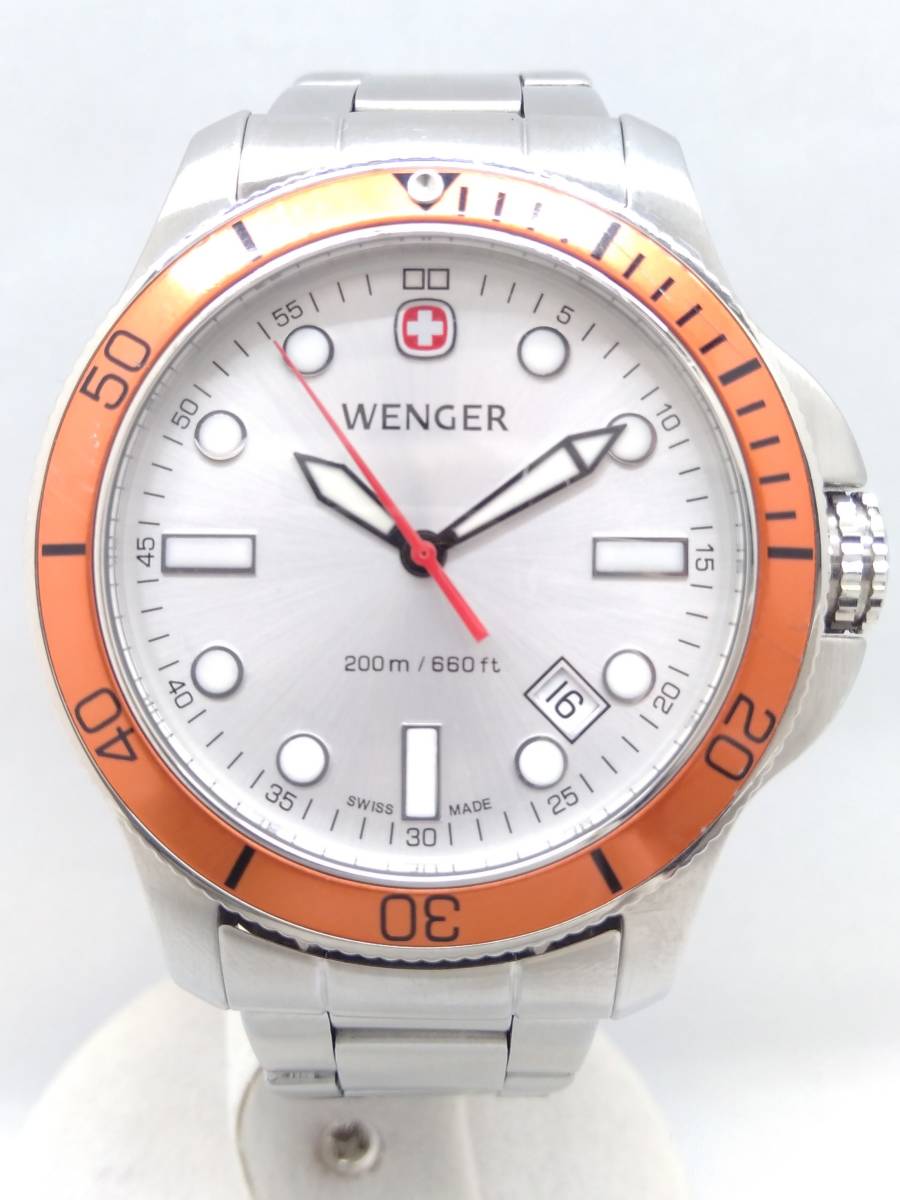WENGER 7232X/T クォーツ 3針カレンダー付 回転ベゼル ダイバーズ