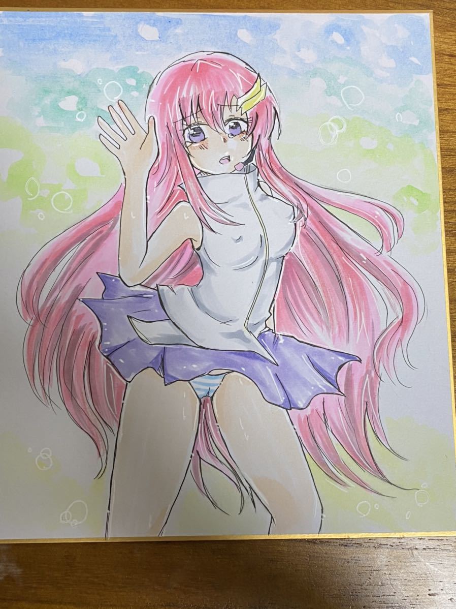 手描きイラスト ☆ガンダム SEED☆中色紙☆ラクス クラインの落札情報