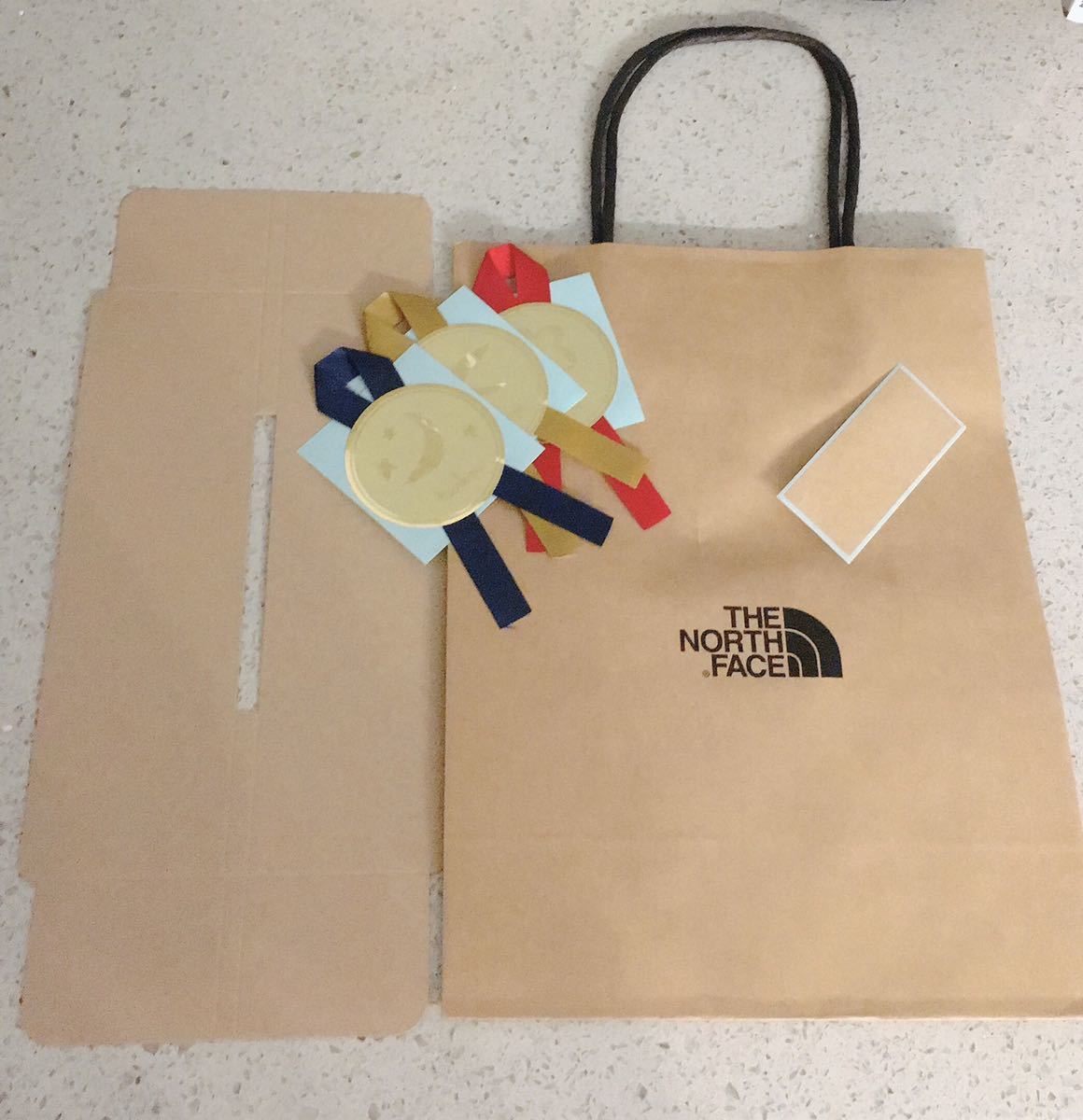 ノースフェイス　ゴールドリボン　Ｍ　中　ショップ袋　ラッピング　紙袋　ショッパー ノースフェイス ゴールドリボン M 中 ショップ袋 ラッピング